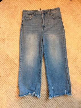 RISEN Jeans women’s Classic High-Rise Wide Leg stretchy Jeans - Blue